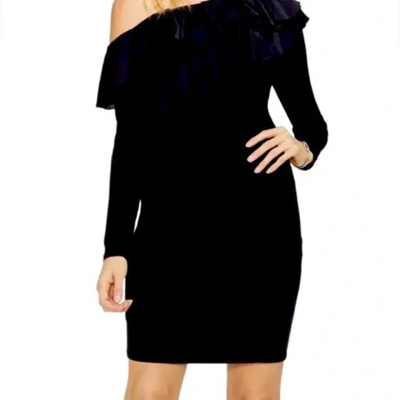 Dresses | Vince Camuto Black Dress Xl One Shoulder Asymmetrical Sheath Bodycon Ruffle Nwt | Poshmark Dresses | Vince Camuto Black Dress Xl One Shoulder Asymmetrical Sheath Bodycon Ruffle Nwt | Poshmark